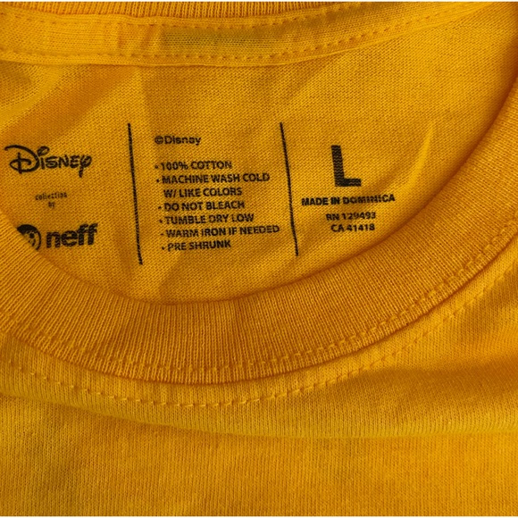 Disney x Neff Mickey Mouse Gold Chill Diner Cotton crewneck Graphic Tee Shirt -L - Picture 3 of 10